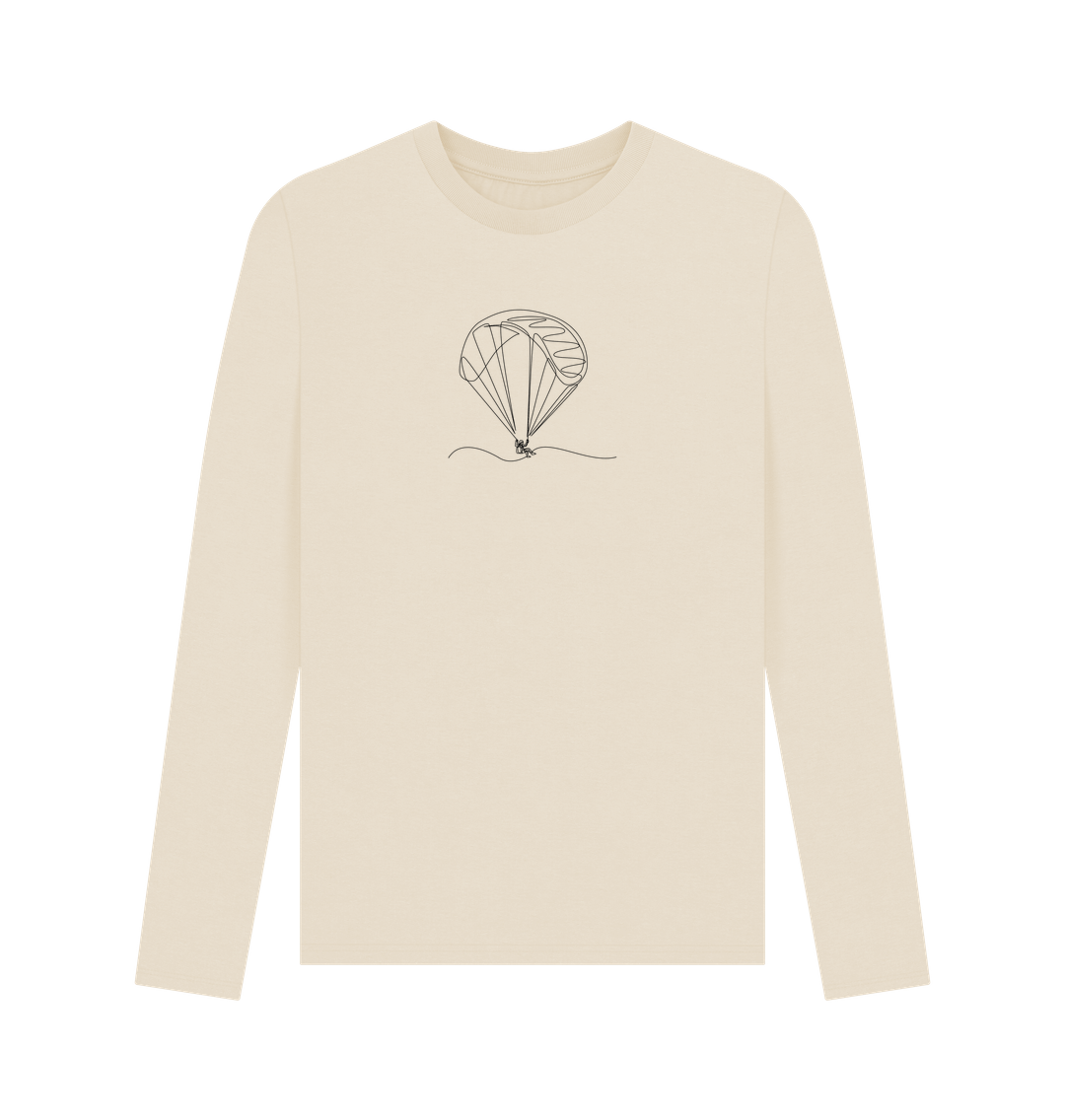 Oat Men's Parachute Organic Cotton Long Sleeve Tee - Black Design