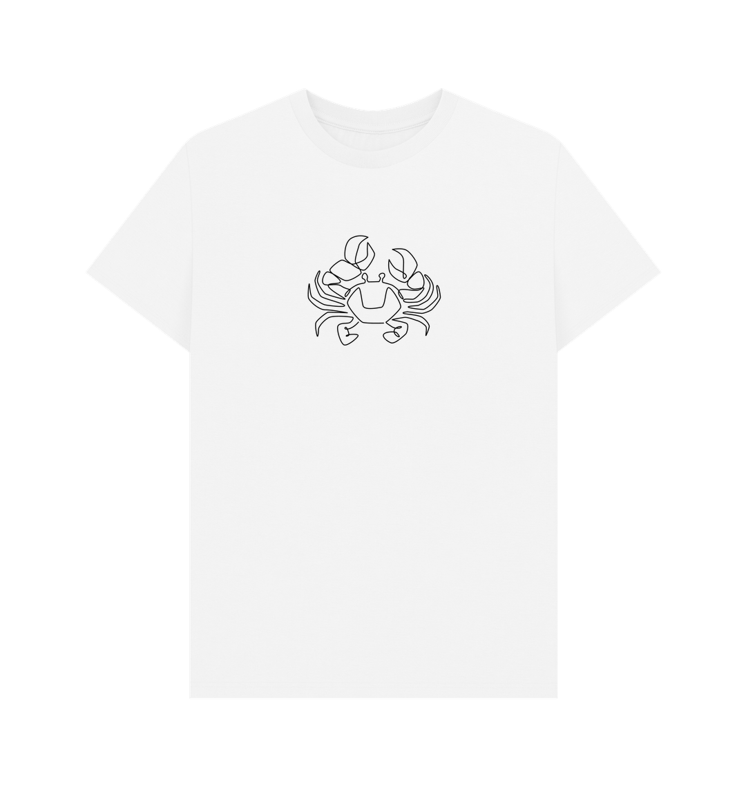 White Men's Crab Organic Cotton Basic Tee (Black)
