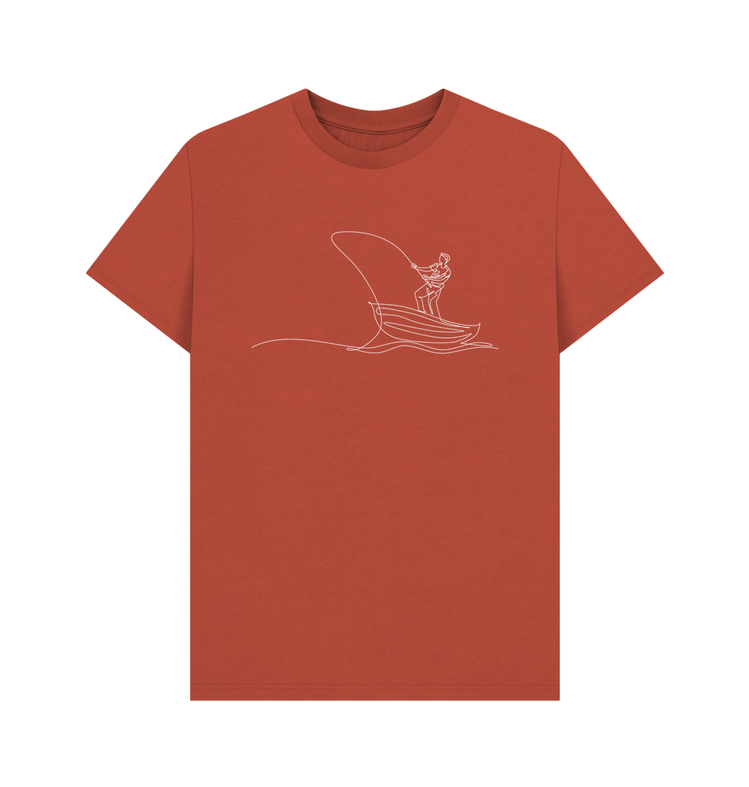 Rust Men's Fisherman Organic Cotton Basic Tee (White)