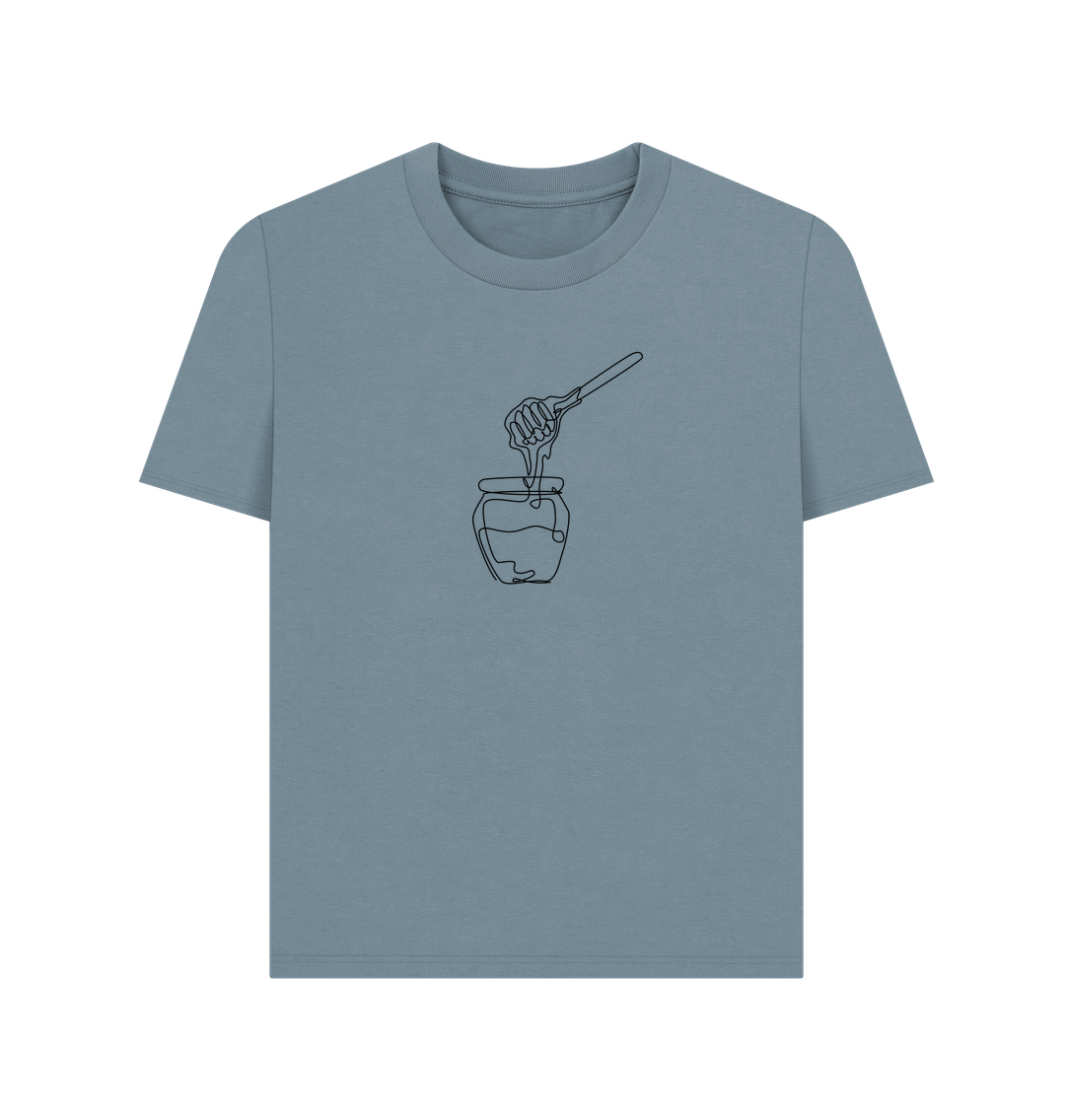 Stone Blue Women's Honey Organic Cotton Basic Tee (Black)