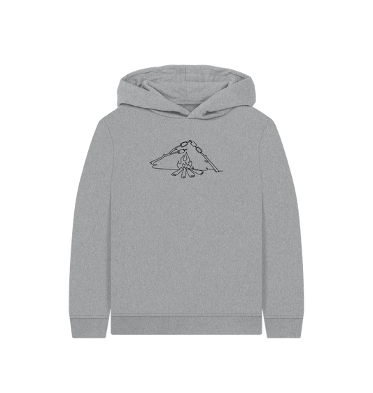 Athletic Grey Kid's S'mores Organic Cotton Pullover Hoodie (Black)