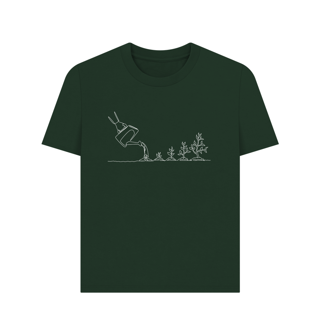 Evergreen Women's Gardening Organic Cotton Basic Tee (White)