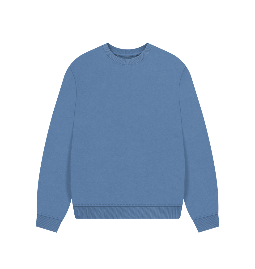 Solent Women's Solid Organic Oversized Crewneck - NEW