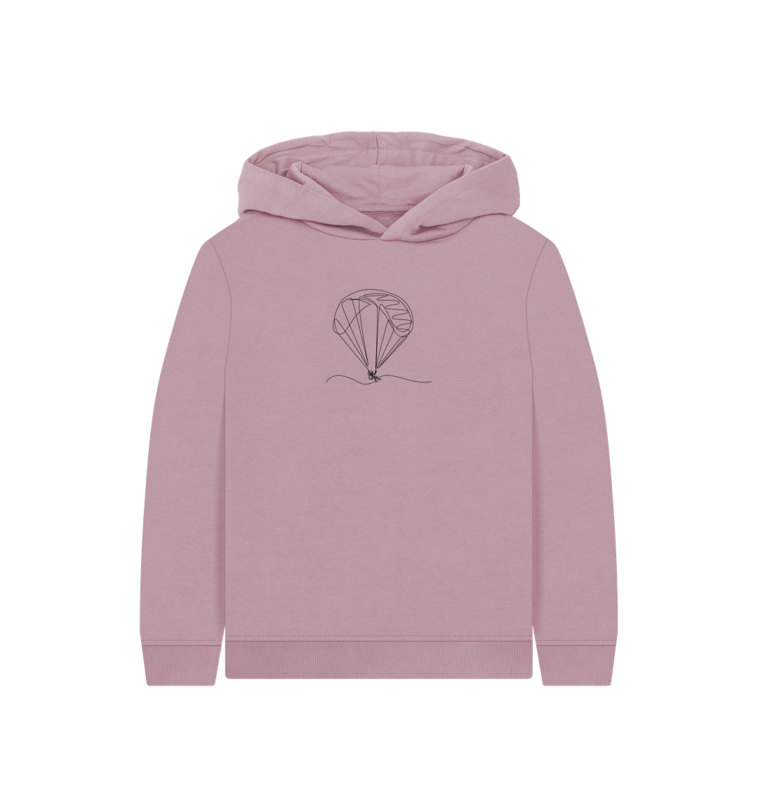 Mauve Kid's Parachute Organic Cotton Pullover Hoodie (Black)
