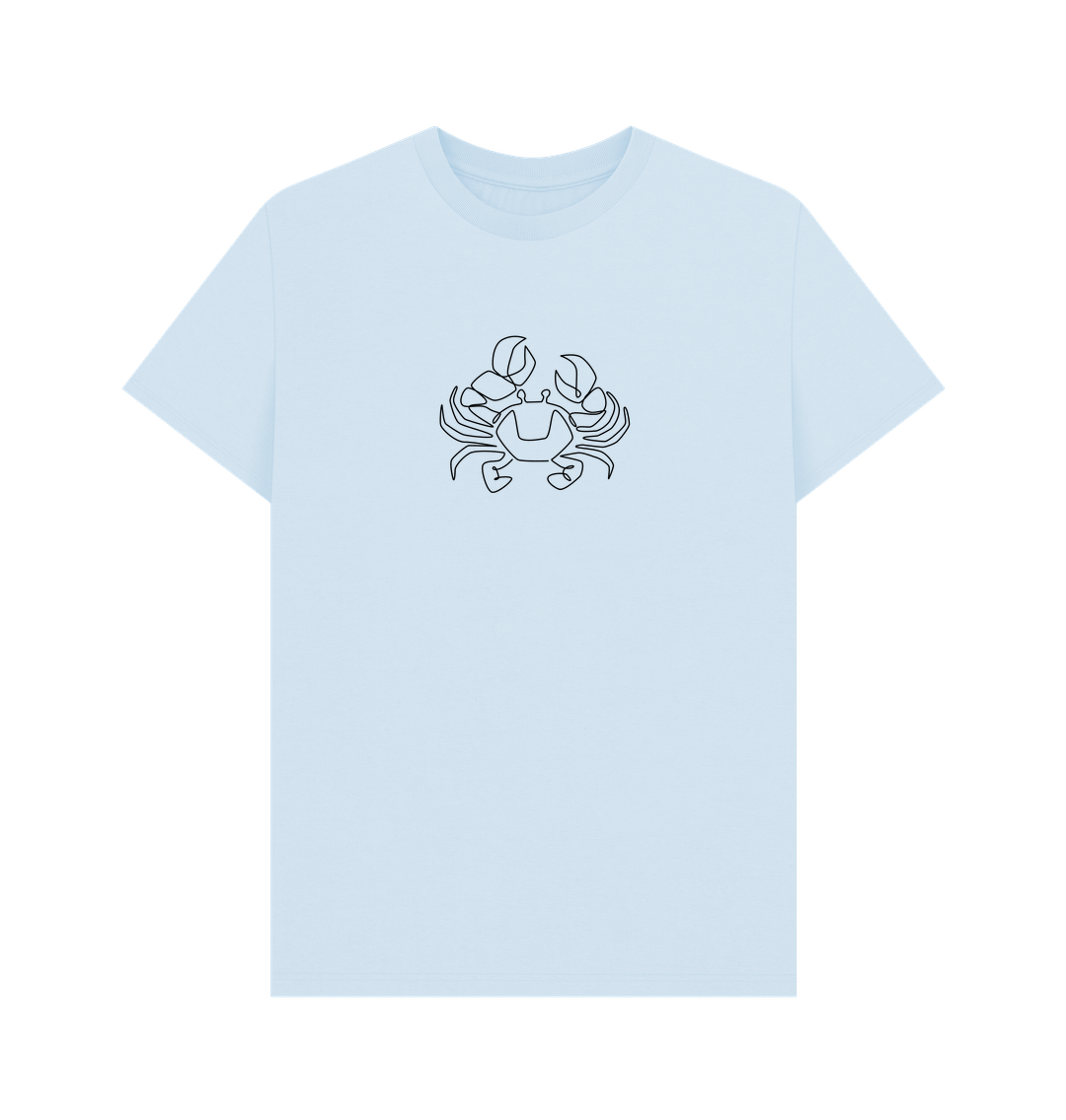 Sky Blue Men's Crab Organic Cotton Basic Tee (Black)