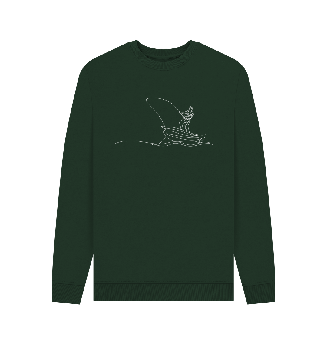 Evergreen Men's Fisherman Organic Cotton Crewneck Sweater (White)