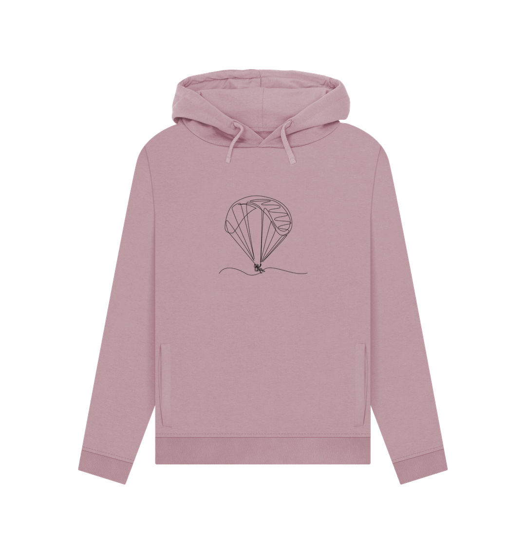 Mauve Women's Parachute Organic Cotton Pullover Hoodie (Black)
