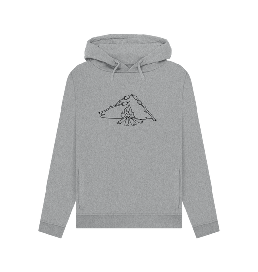Light Heather Women's S'mores Organic Cotton Pullover Hoodie (Black)