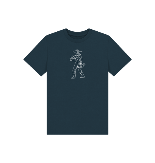 Denim Blue Kid's Harvest Organic Cotton Basic Tee (White)