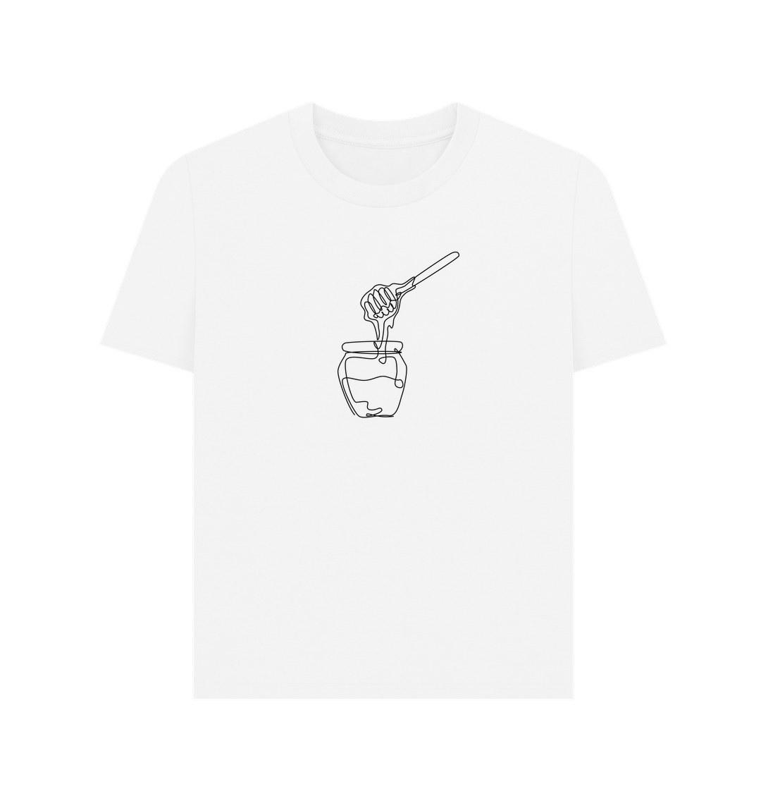 White Women's Honey Organic Cotton Basic Tee (Black)