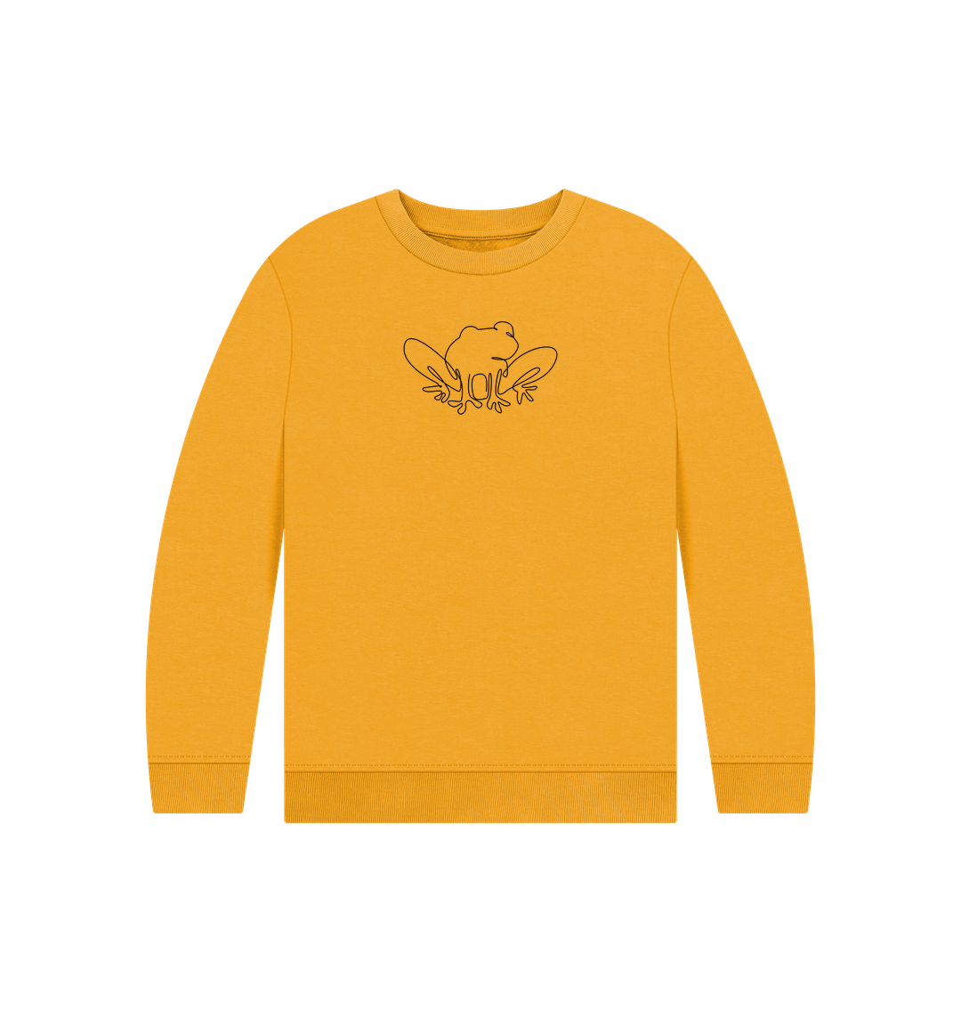 Mustard Kid's Frog Organic Cotton Crewneck Sweater (Black)