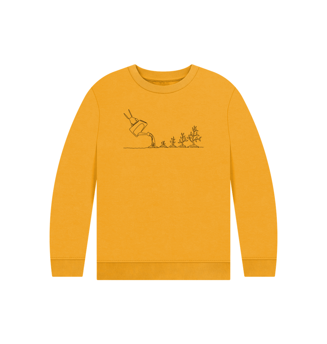 Mustard Kid's Gardening Organic Cotton Crewneck Sweater (Black)