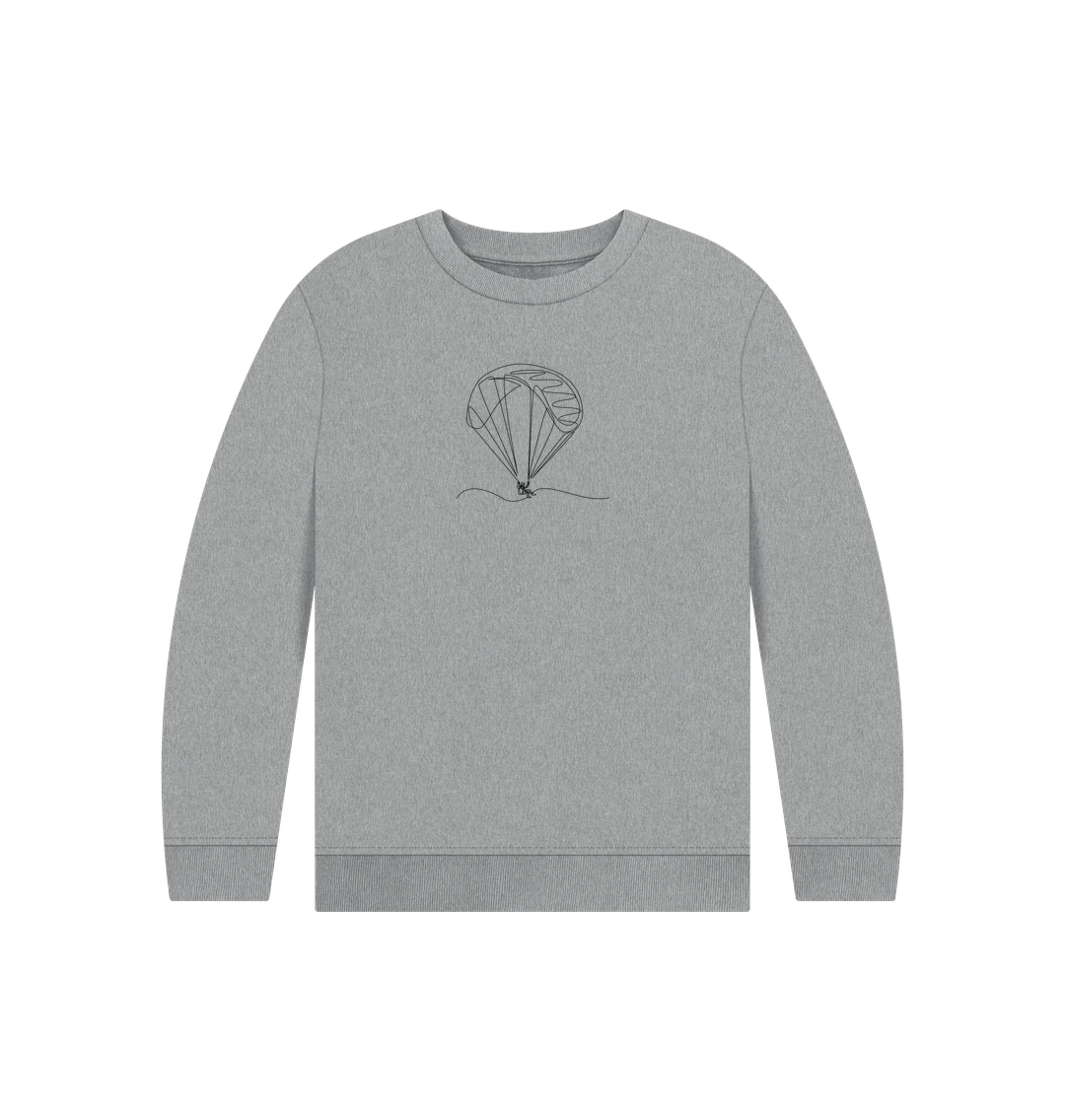 Athletic Grey Kid's Parachute Organic Cotton Crewneck Sweater (Black)
