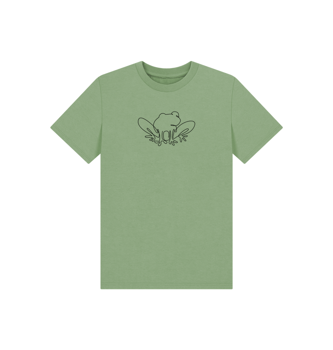 Sage Kid's Frog Organic Cotton Basic Tee (Black)