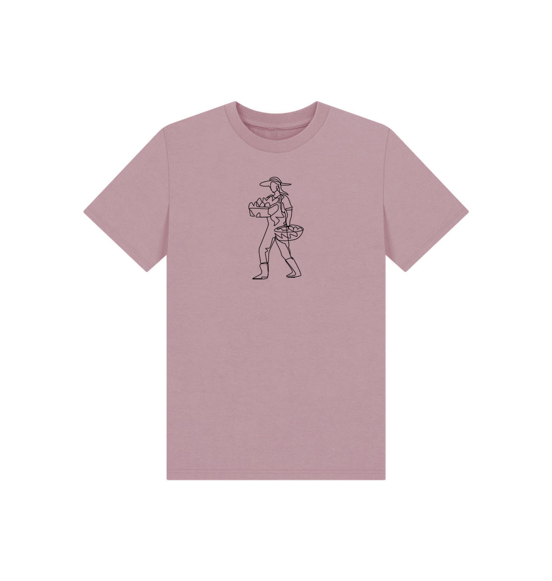 Mauve Kid's Harvest Organic Cotton Basic Tee (Black)