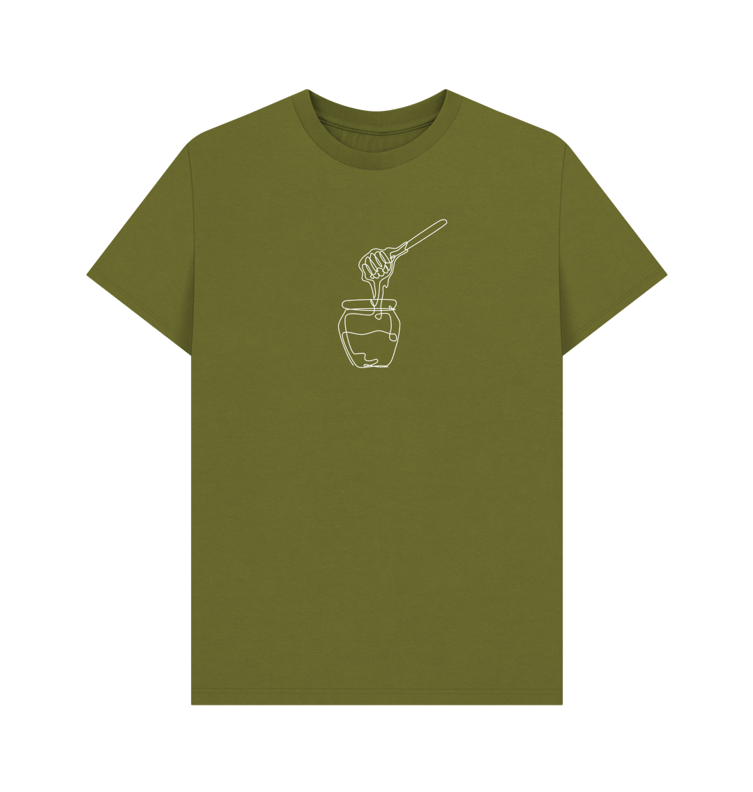 Moss Green Men's Honey Organic Cotton Basic Tee (White)