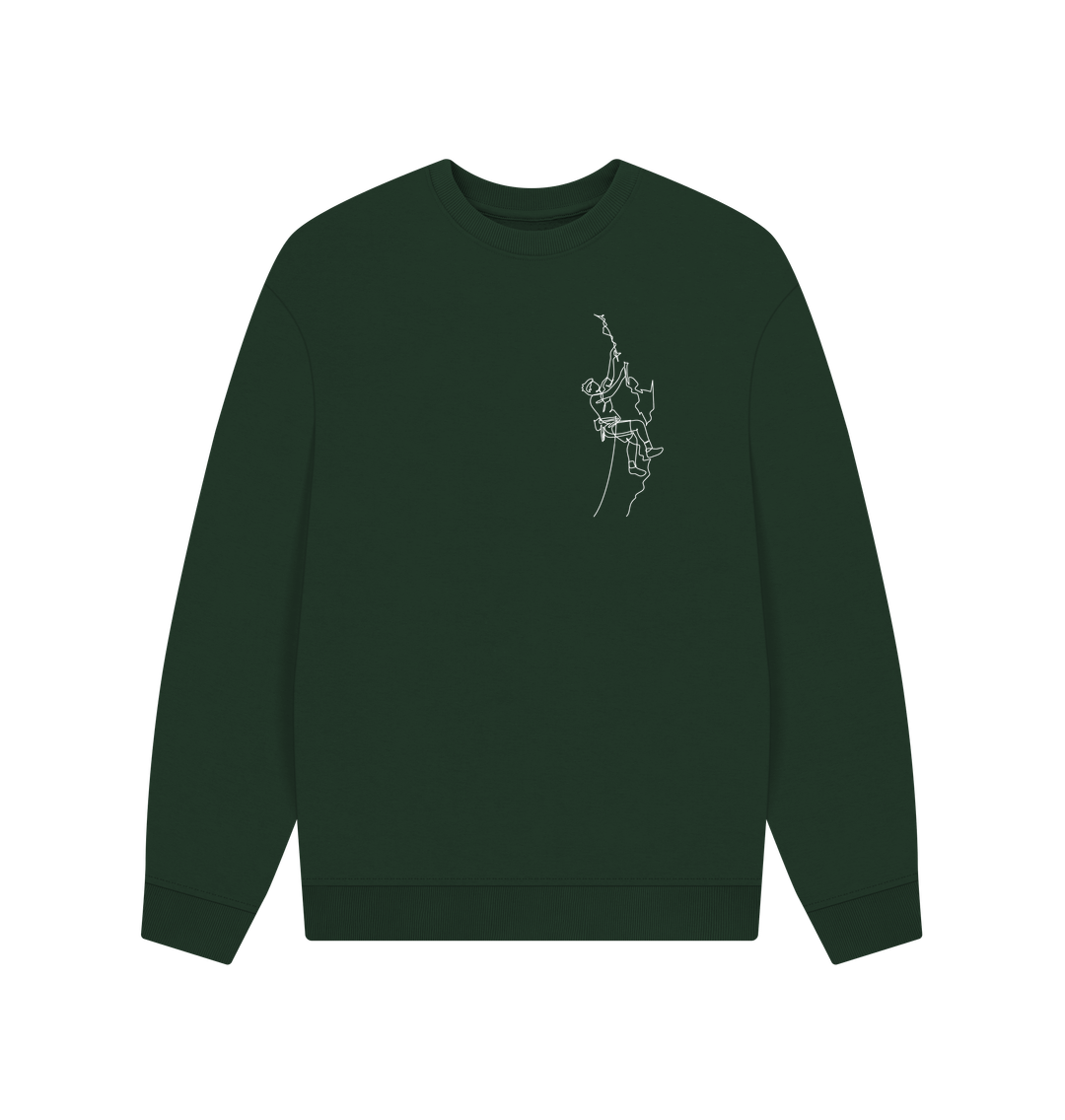 Evergreen Men's Climber Organic Cotton Oversized Crewneck - White Design