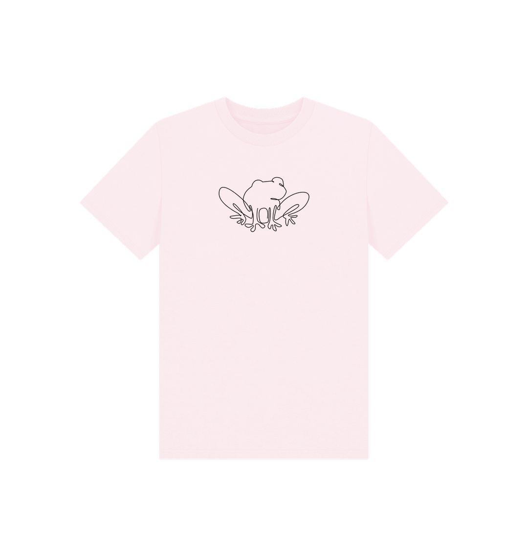 Pink Kid's Frog Organic Cotton Basic Tee (Black)