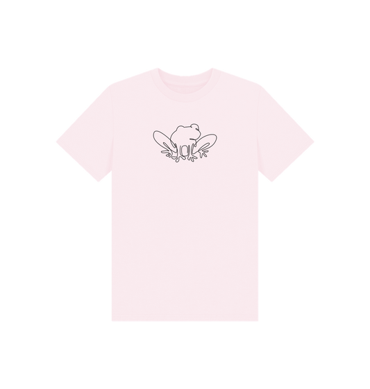 Pink Kid's Frog Organic Cotton Basic Tee (Black)