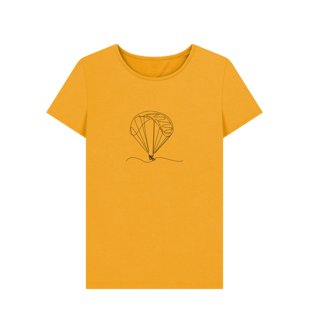 Mustard Women's Parachute Organic Cotton Crewneck Tee (Black)