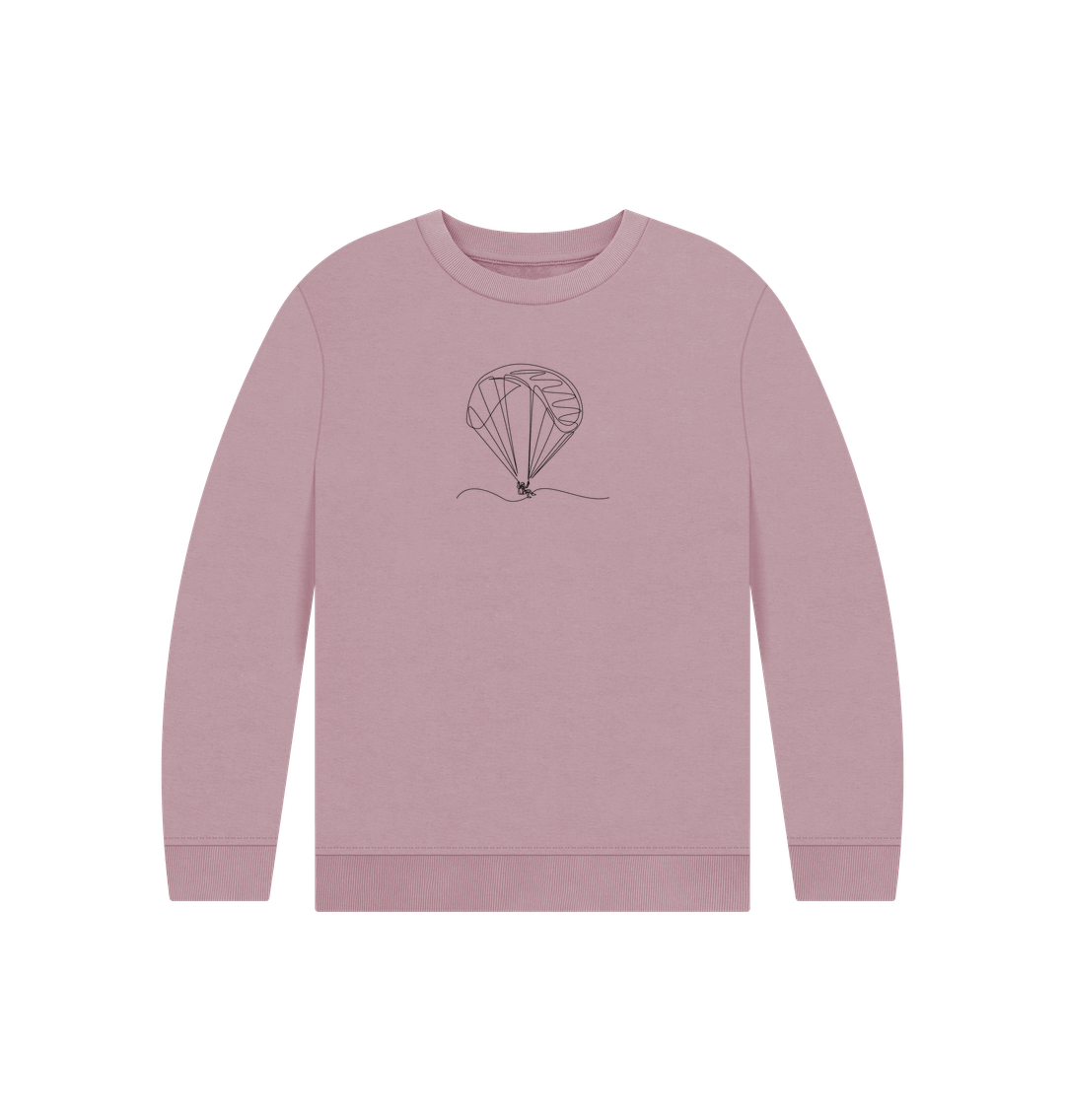 Mauve Kid's Parachute Organic Cotton Crewneck Sweater (Black)