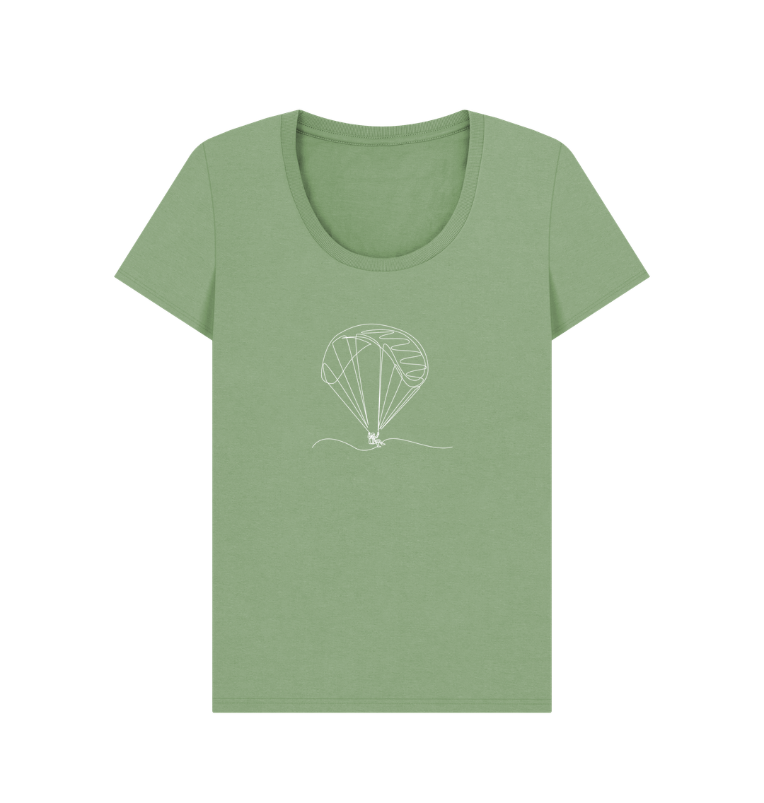 Sage Women's Parachute Organic Cotton Scoop Neck Tee (White)