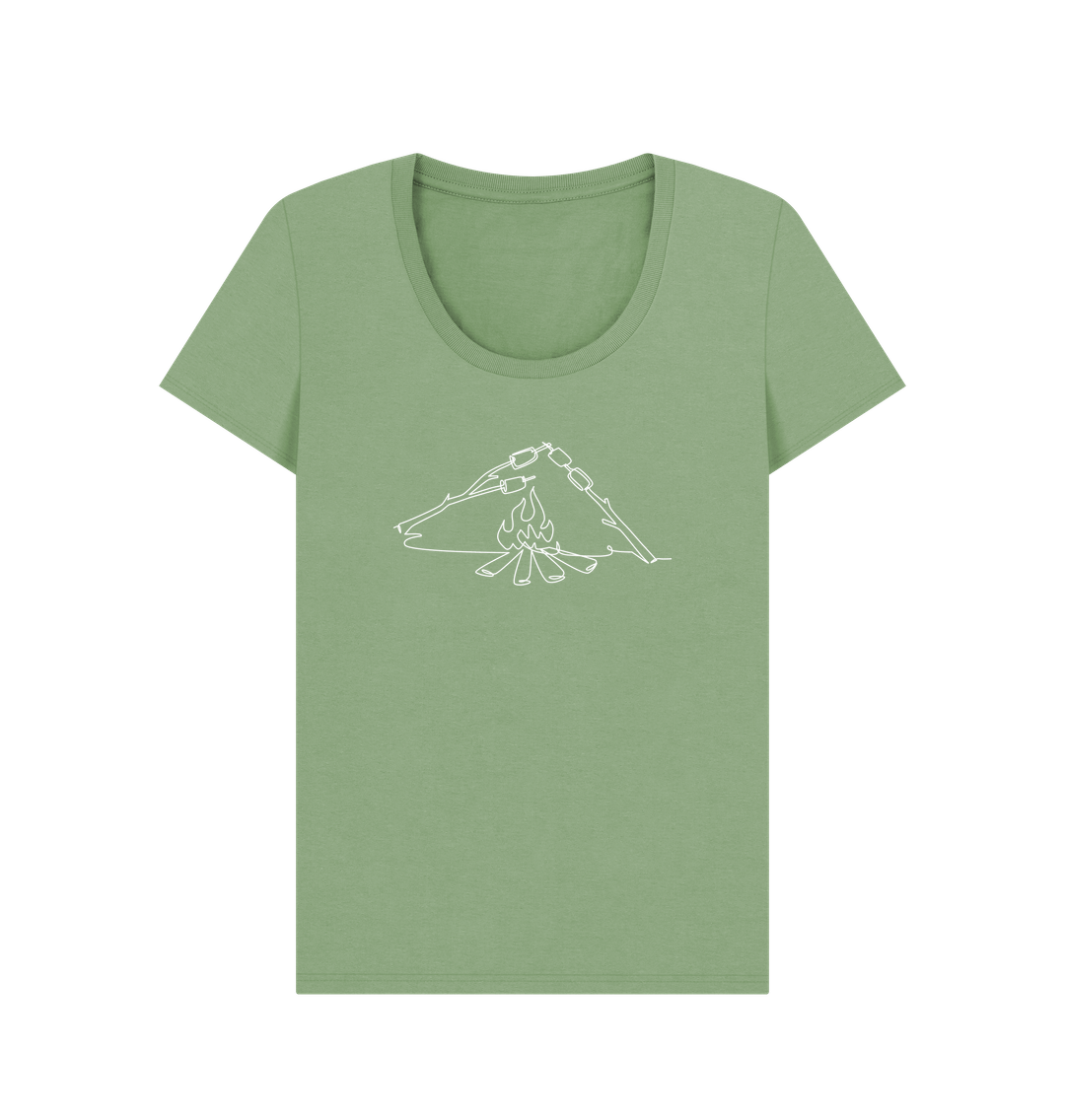 Sage Women's S'mores Organic Cotton Scoop Neck Tee (White)