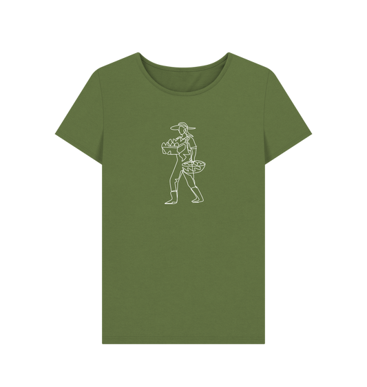 Khaki Women's Harvest Organic Cotton Crewneck Tee (White)