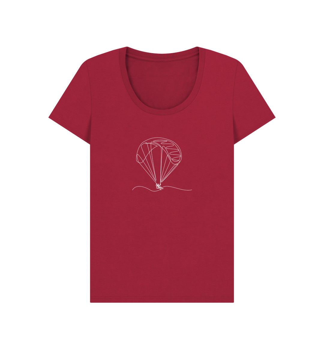 Cherry Women's Parachute Organic Cotton Scoop Neck Tee (White)