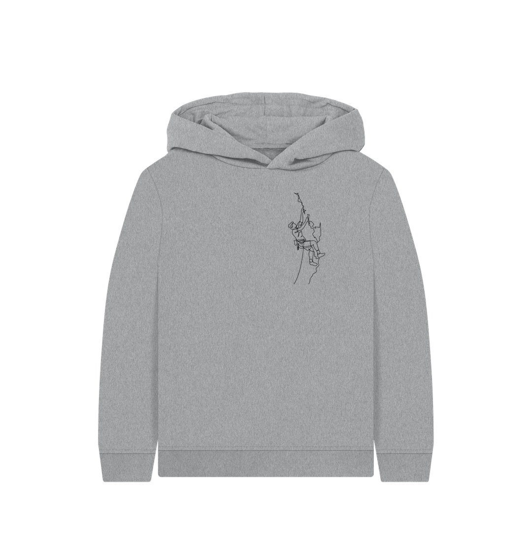 Athletic Grey Kid's Climber Organic Cotton Pullover Hoodie (Black)