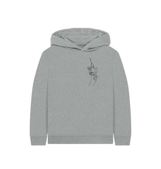 Athletic Grey Kid's Climber Organic Cotton Pullover Hoodie (Black)