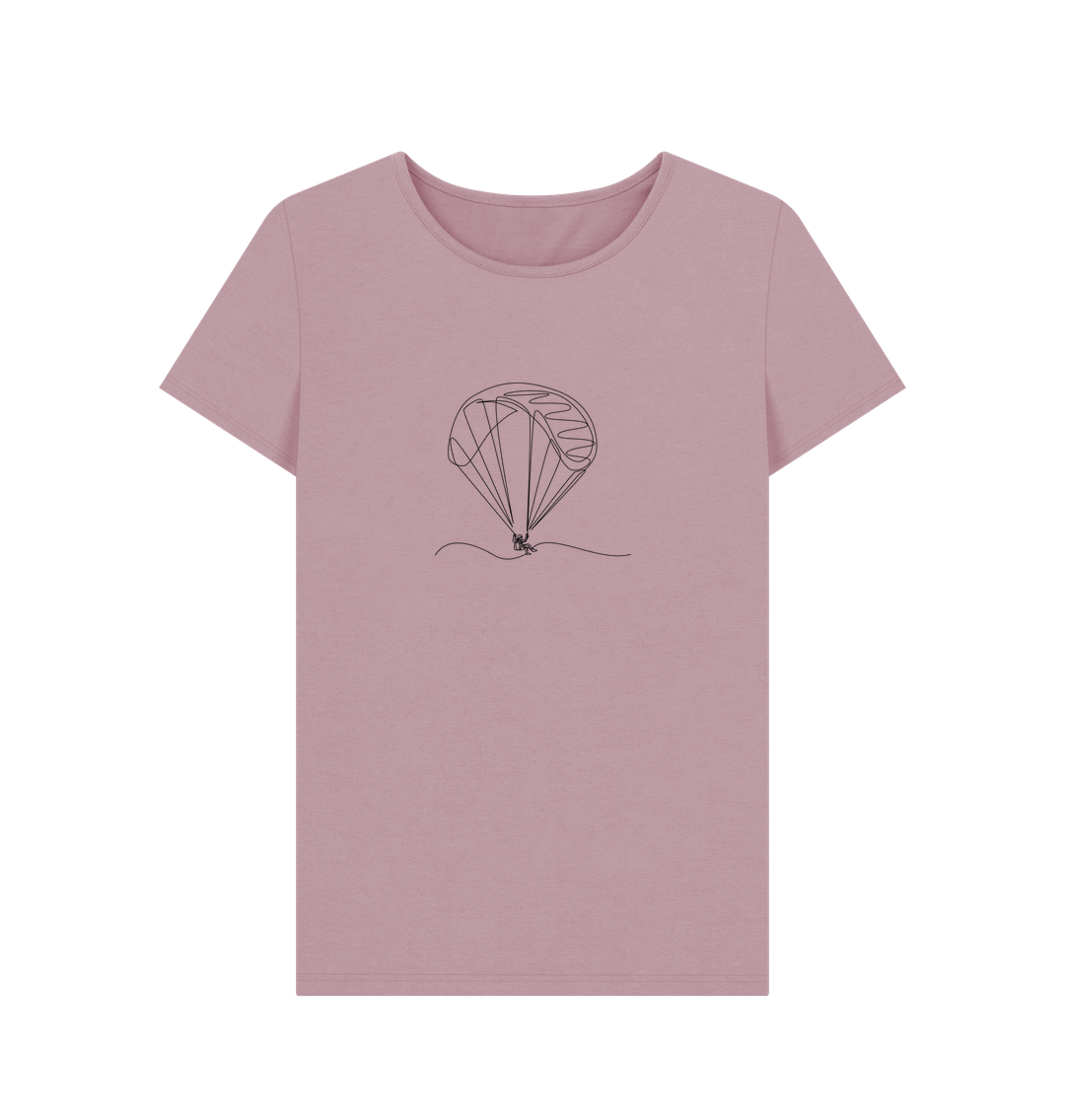 Mauve Women's Parachute Organic Cotton Crewneck Tee (Black)