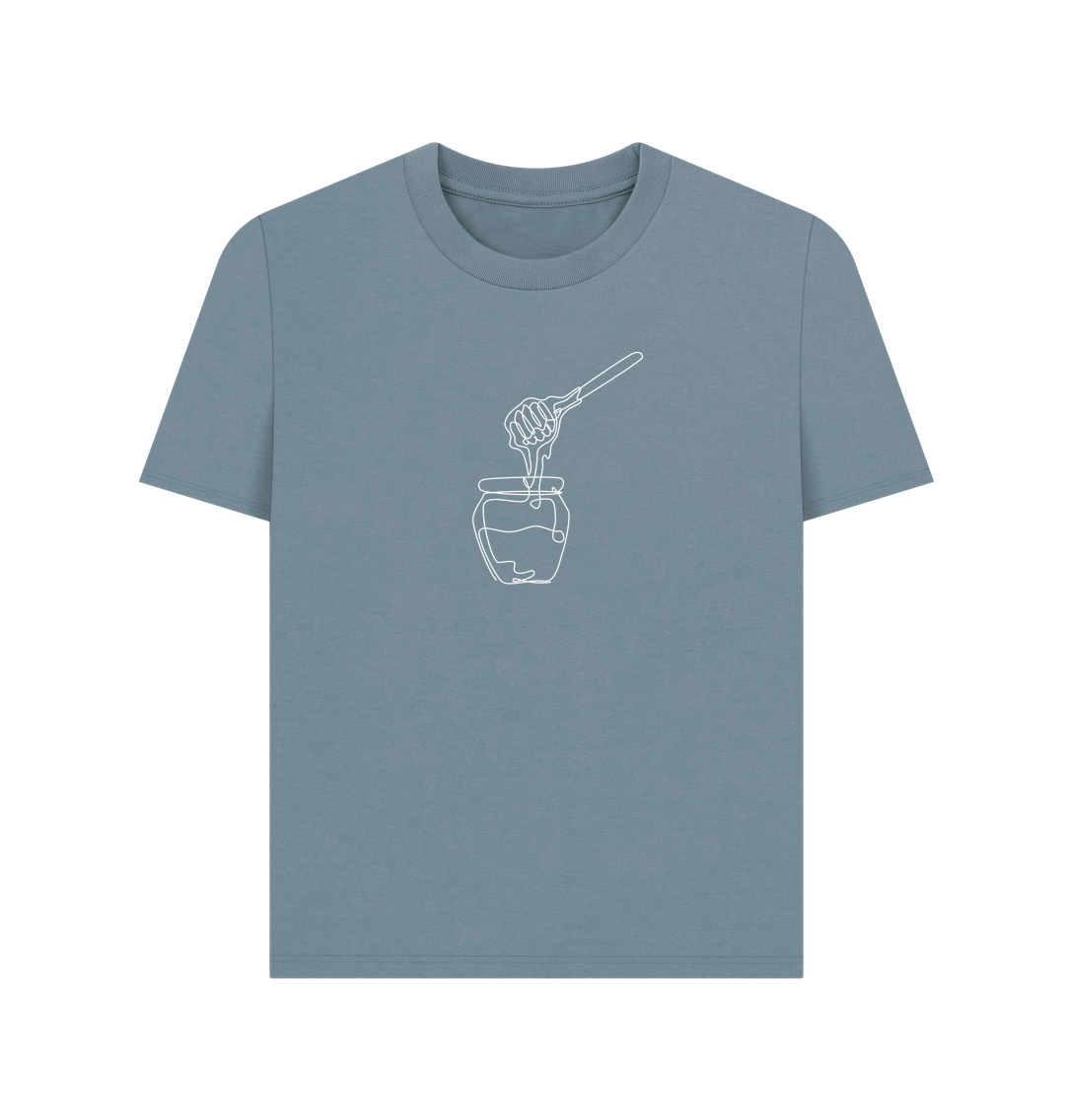Stone Blue Women's Honey Organic Cotton Basic Tee (White)