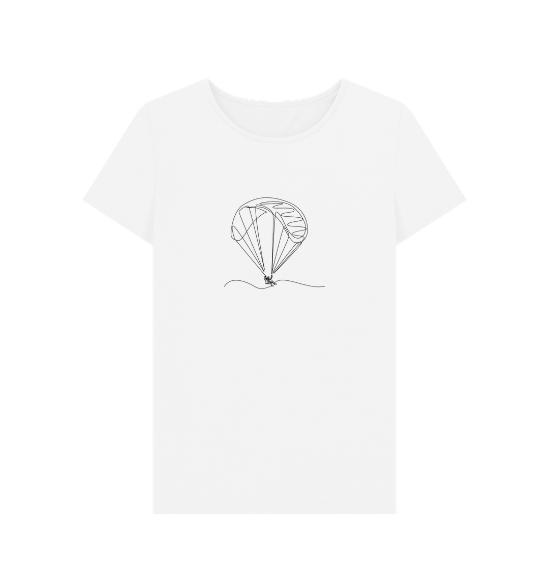 White Women's Parachute Organic Cotton Crewneck Tee (Black)