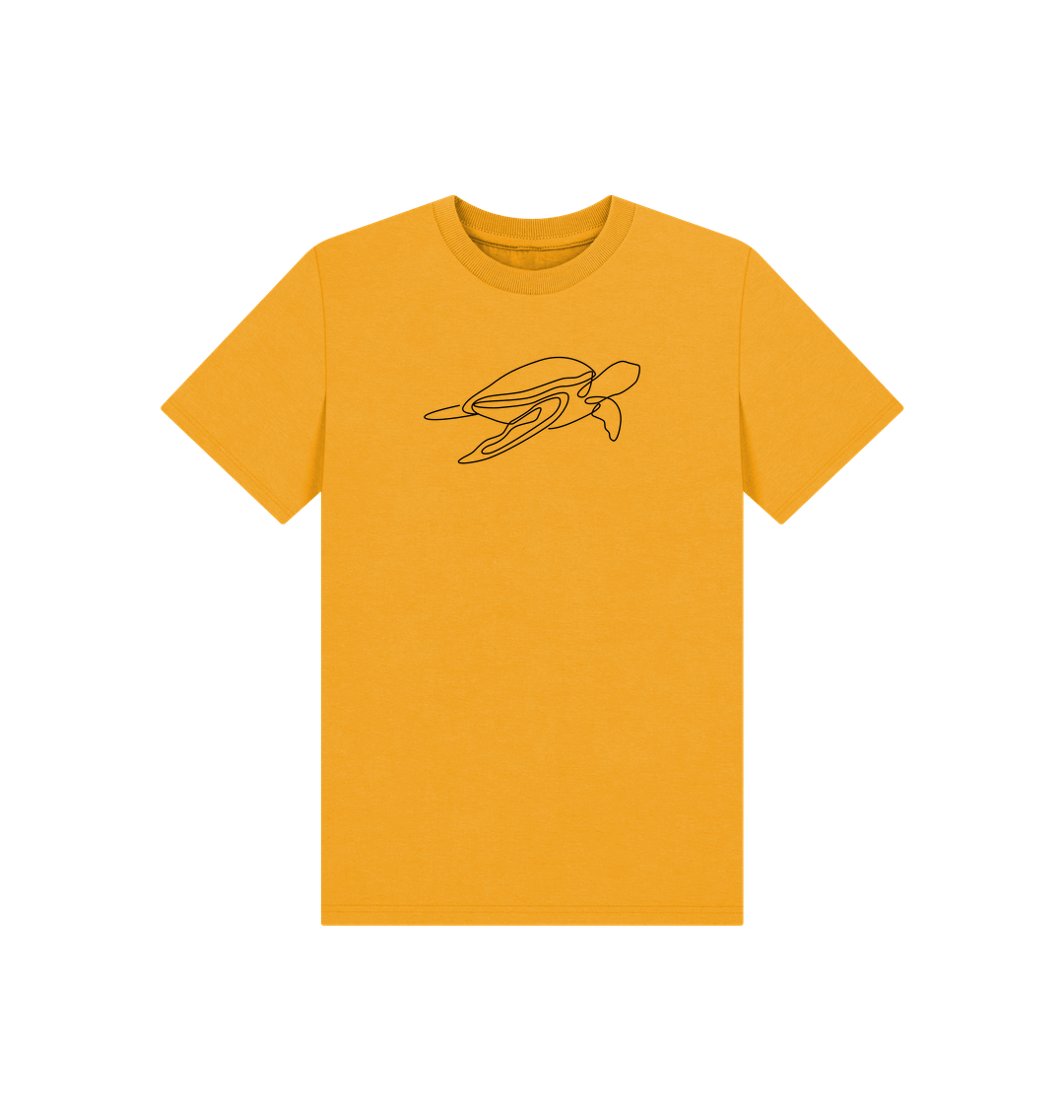 Mustard Kid's Sea Turtle Organic Cotton Basic Tee (Black)