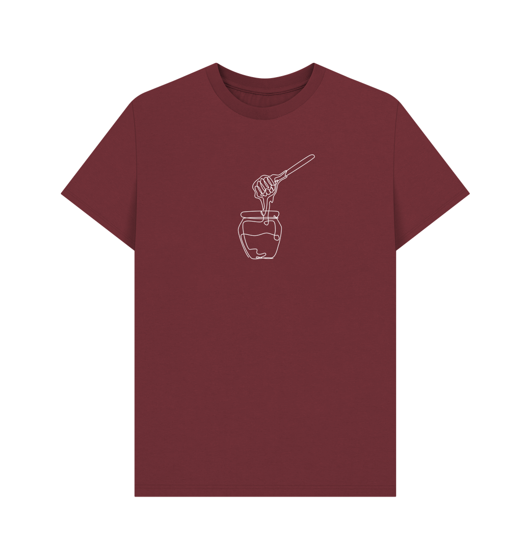 Red Wine Men's Honey Organic Cotton Basic Tee (White)