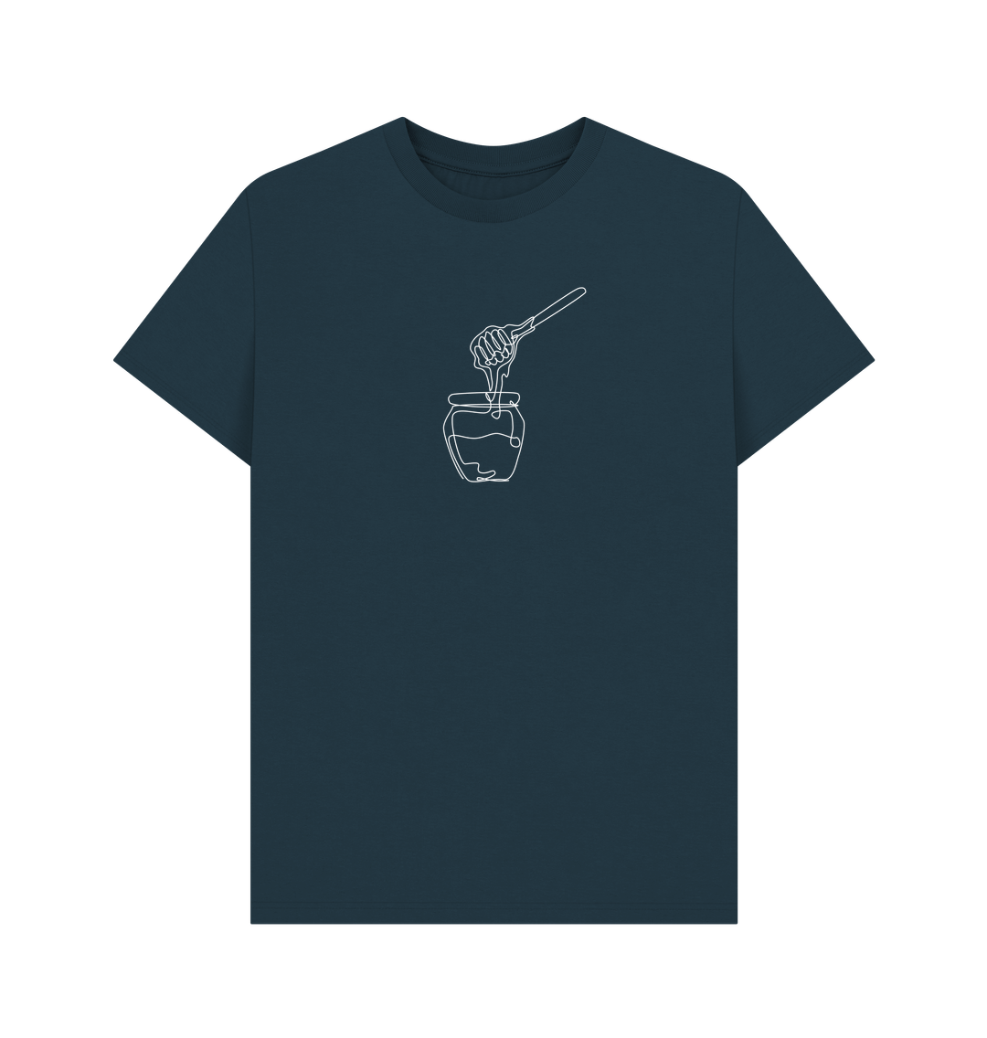Denim Blue Men's Honey Organic Cotton Basic Tee (White)