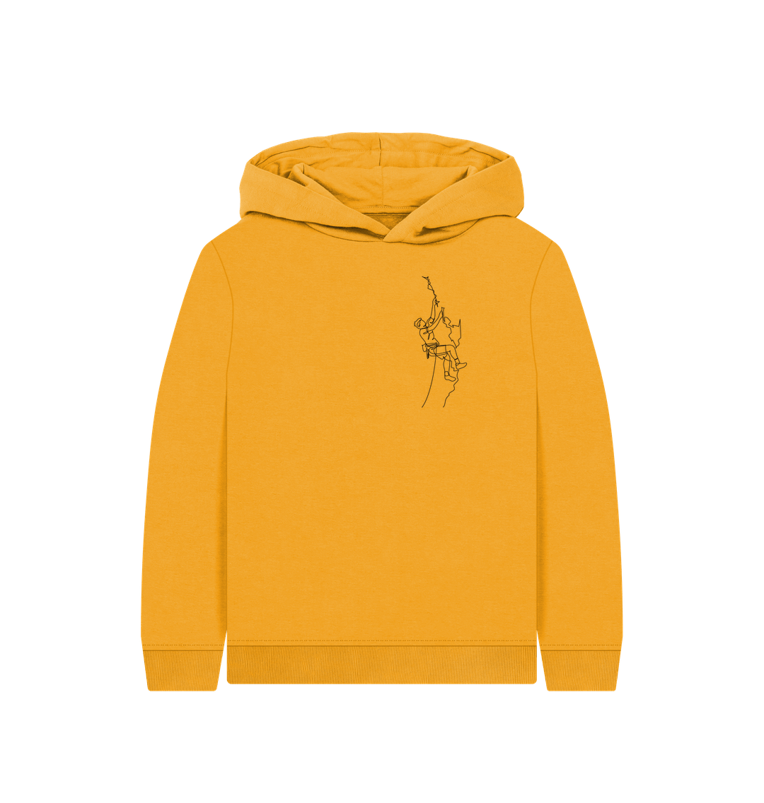 Mustard Kid's Climber Organic Cotton Pullover Hoodie (Black)