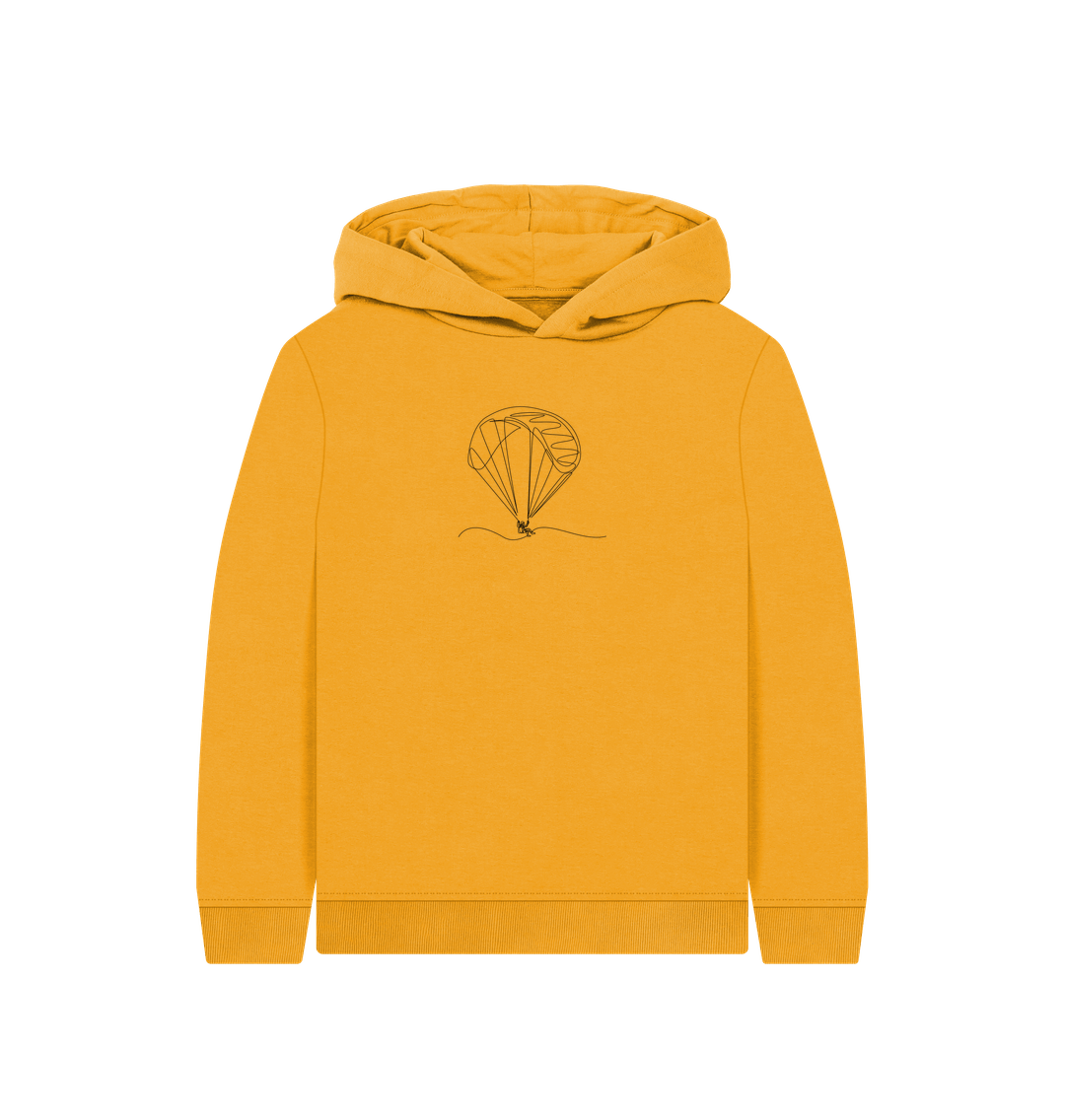 Mustard Kid's Parachute Organic Cotton Pullover Hoodie (Black)