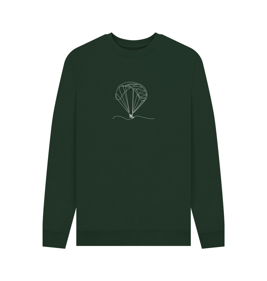 Evergreen Men's Parachute Organic Cotton Crewneck Sweater (White)
