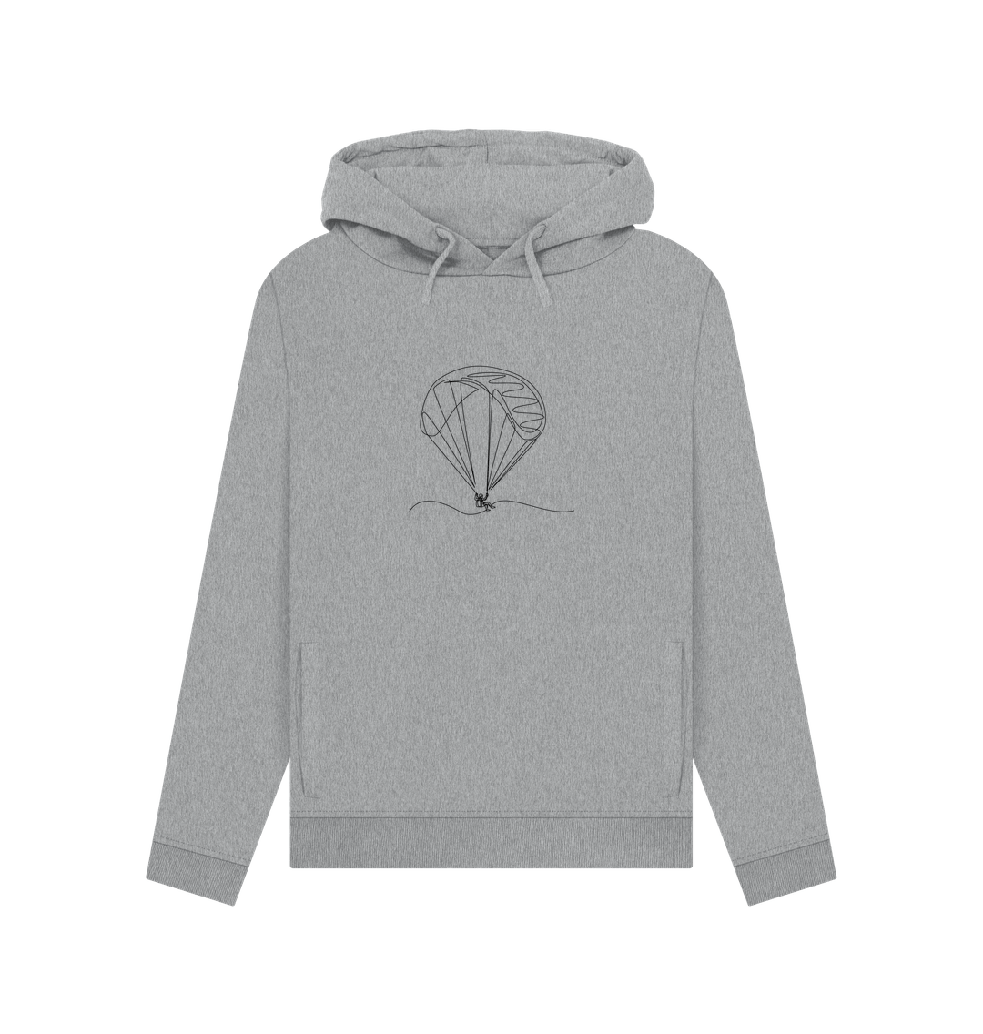 Light Heather Women's Parachute Organic Cotton Pullover Hoodie (Black)