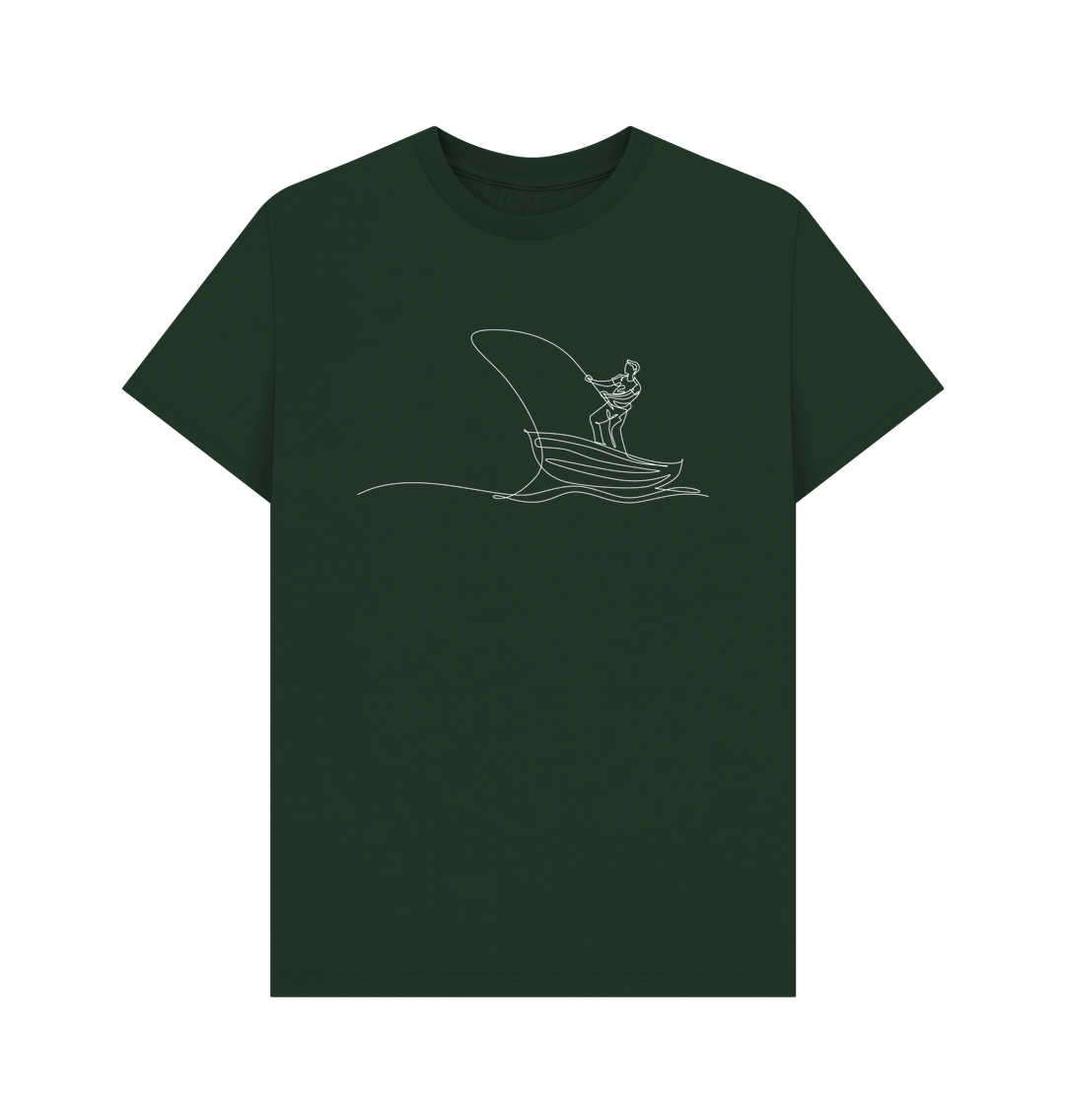 Evergreen Men's Fisherman Organic Cotton Basic Tee (White)