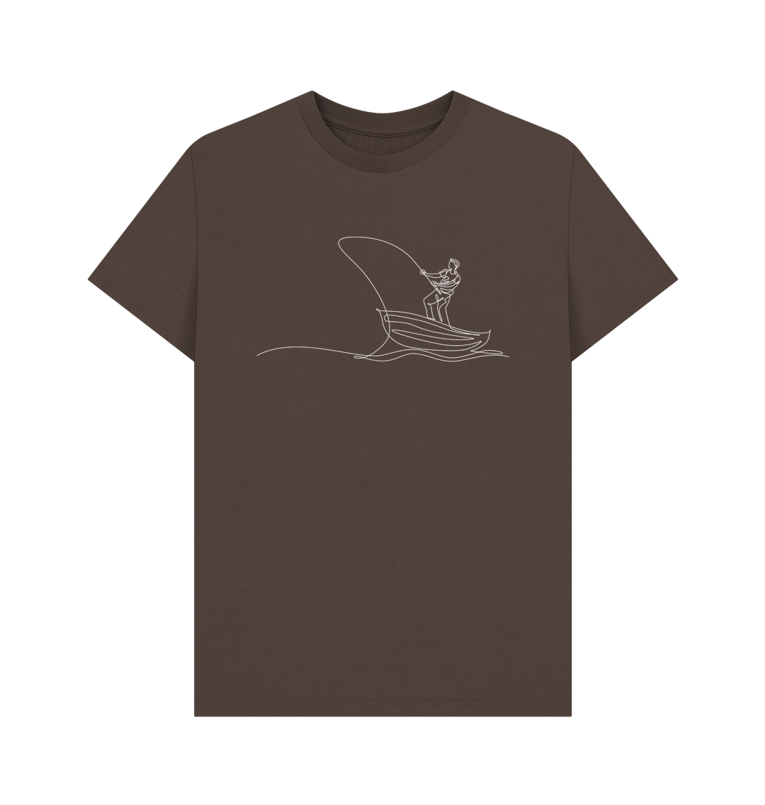 Chocolate Men's Fisherman Organic Cotton Basic Tee (White)