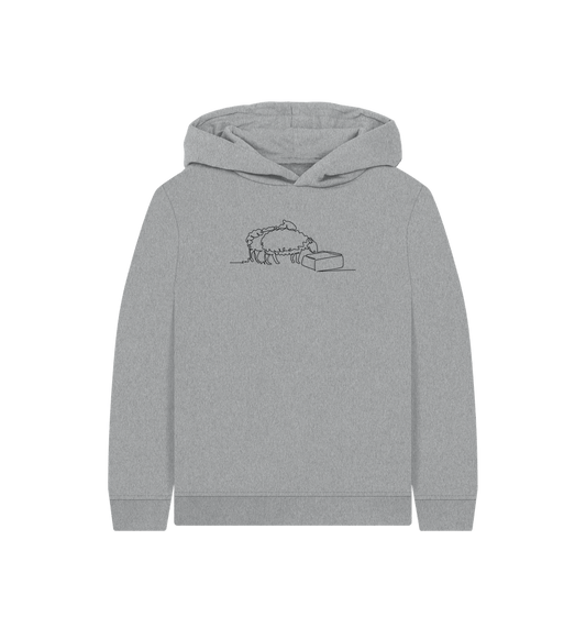 Athletic Grey Kid's Sheep Organic Cotton Pullover Hoodie (Black)