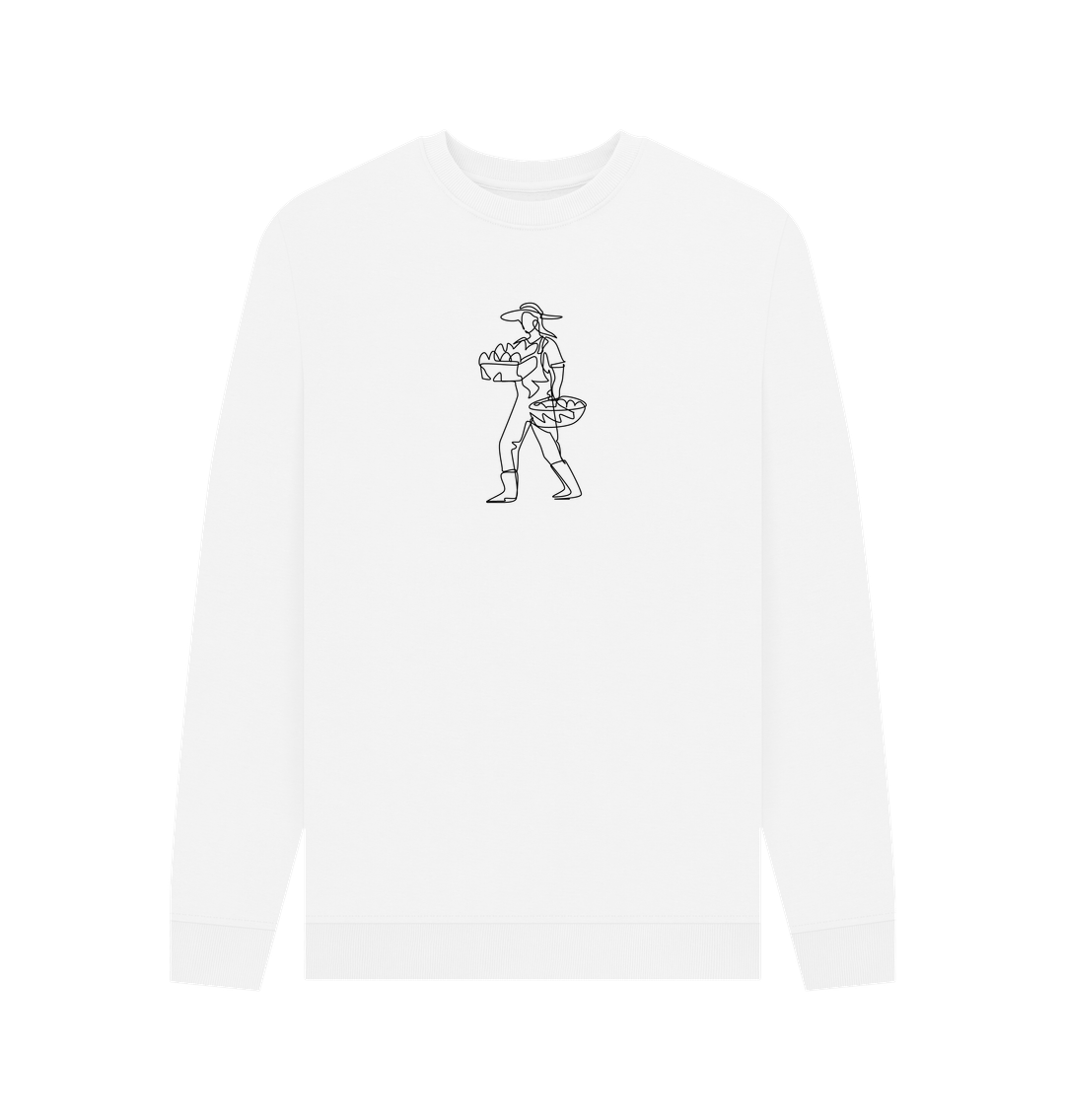 White Men's Harvest Organic Cotton Crewneck Sweater (Black)