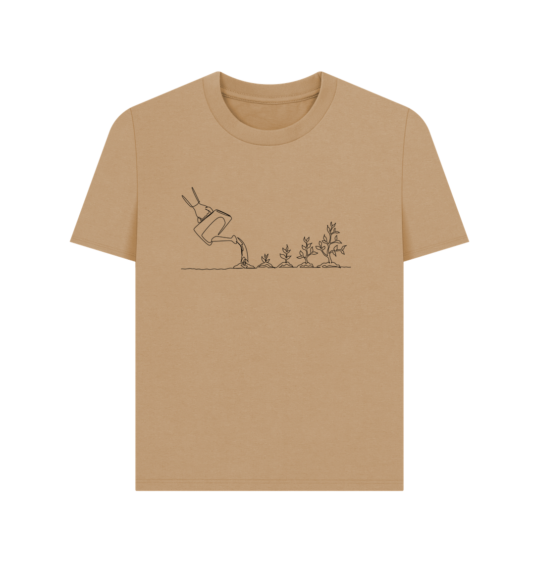Sand Women's Gardening Organic Cotton Basic Tee (Black)
