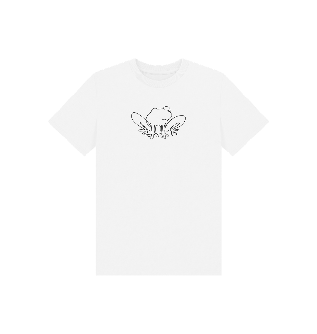 White Kid's Frog Organic Cotton Basic Tee (Black)