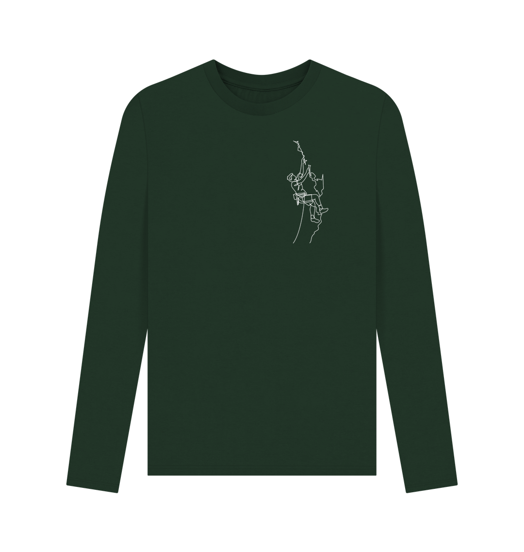 Evergreen Men's Climber Organic Cotton Long Sleeve Tee - White Design