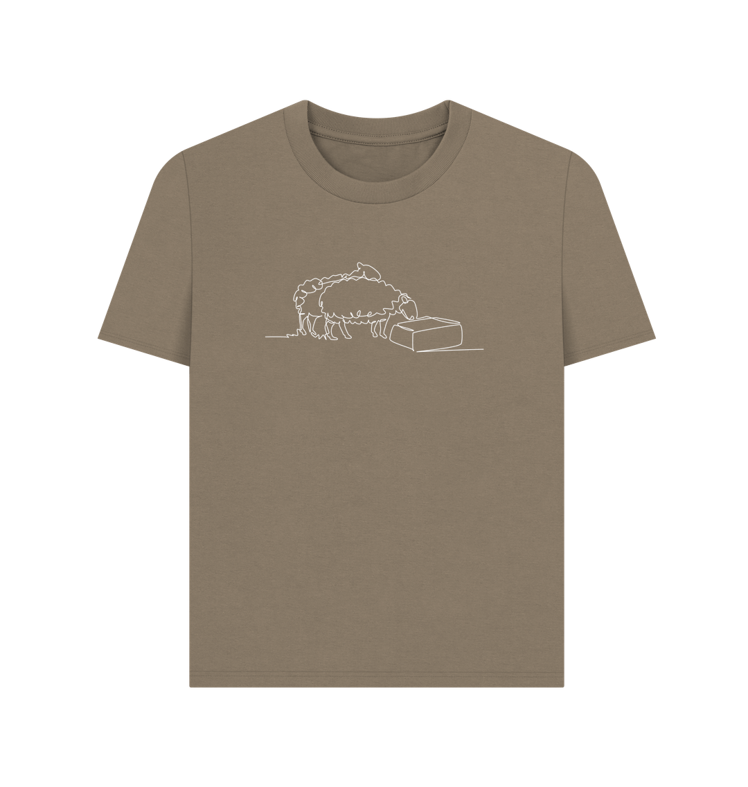 Willow Women's Sheep Organic Cotton Basic Tee (White)