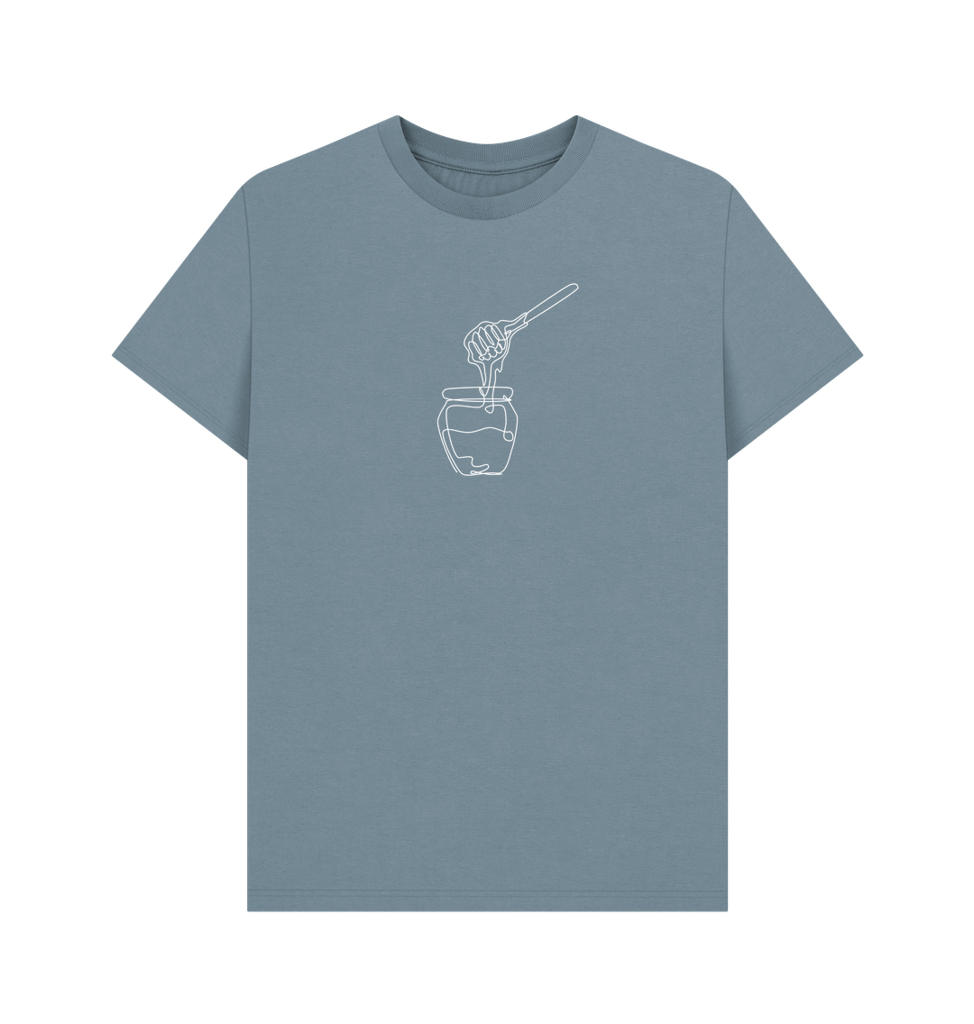 Stone Blue Men's Honey Organic Cotton Basic Tee (White)